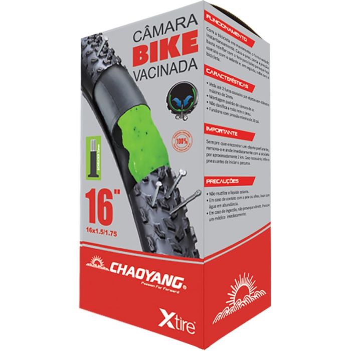 Câmara Vacinada Chaoyang Xtire 16x1.5/1.75 Válvula Americana