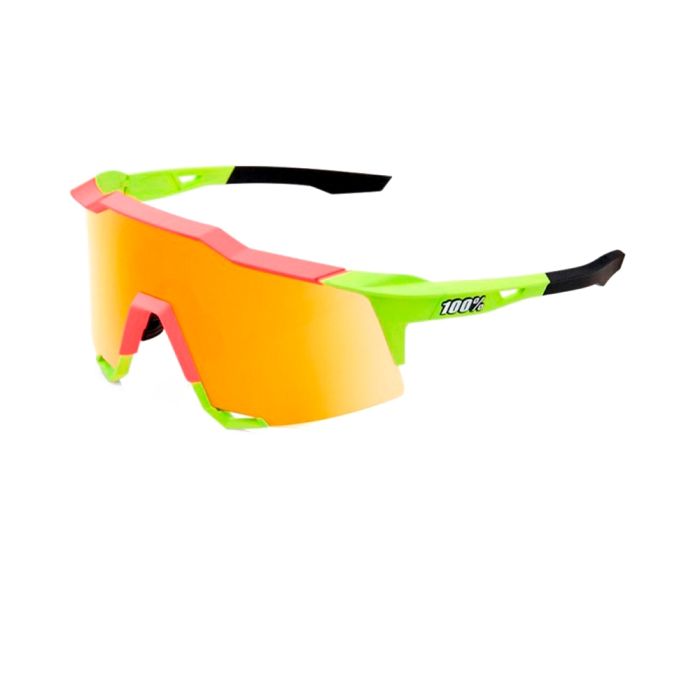 Óculos Ciclismo 100% Speedcraft Matte Washed Out Neon Yellow Flash Gold Mirror Lens
