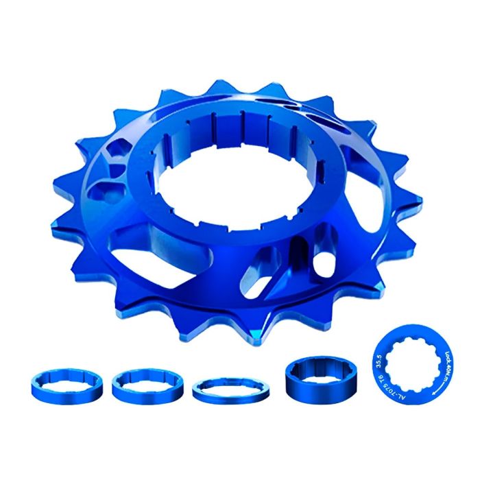 Kit Conversor Single Speed Tanke 18 Dentes Padrão HG Cassete Azul