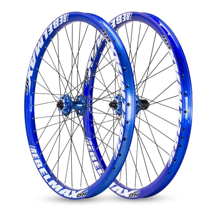 Roda Aro 26 Bike Grau Rebelmax DH Azul Cubo Barulhento