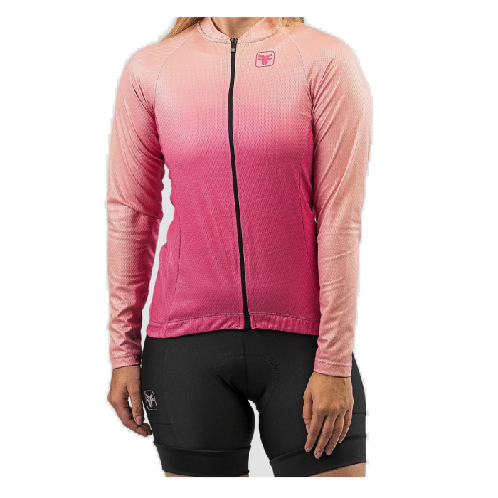 Camisa Ciclismo Feminina Free Force Manga Longa Basic Peach