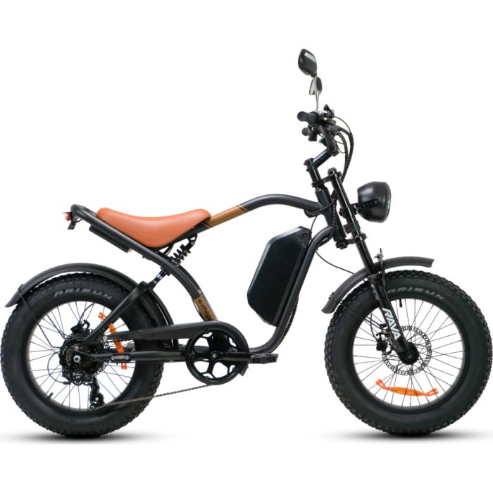 E-Chopper Steel Elétrica 800W 48V 15,6Ah Aro 20 Full Suspension Preta