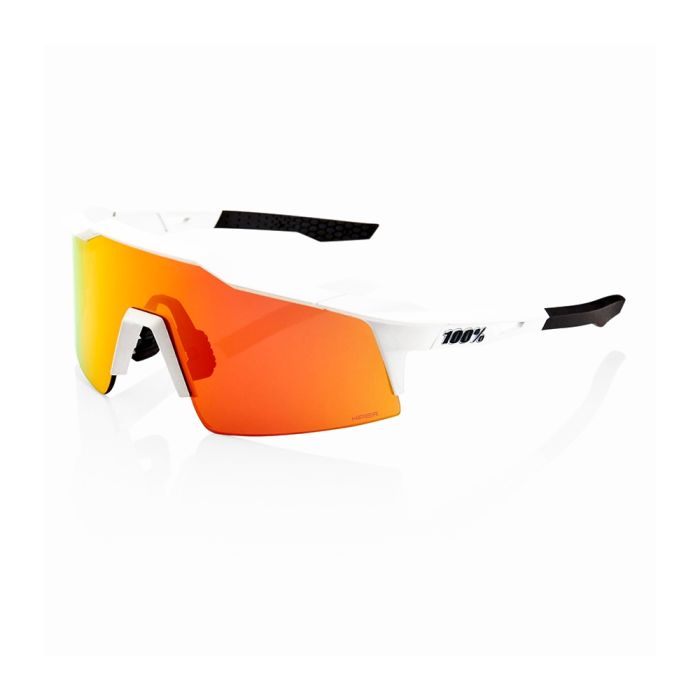 Óculos Ciclismo 100% Speedcraft SL Soft Tact Off White Hiper Red Multilayer Mirror Lens