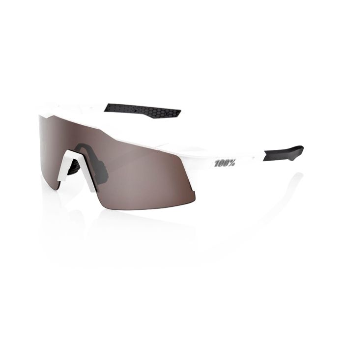 Óculos Ciclismo 100% Speedcraft SL Matte White Hiper Silver Mirror Lens