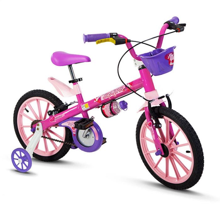 Bicicleta Infantil Nathor Aro 16 Com Rodinhas Top Girls