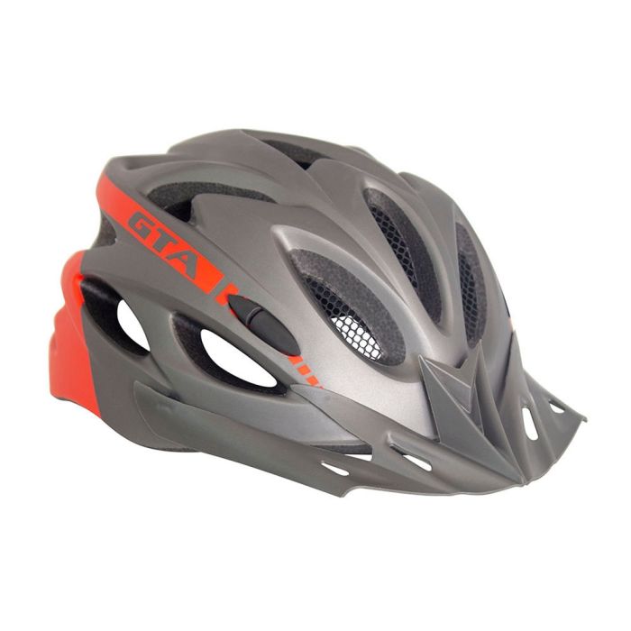 Capacete Ciclismo GTA Cinza e Vermelho com Sinalizador 