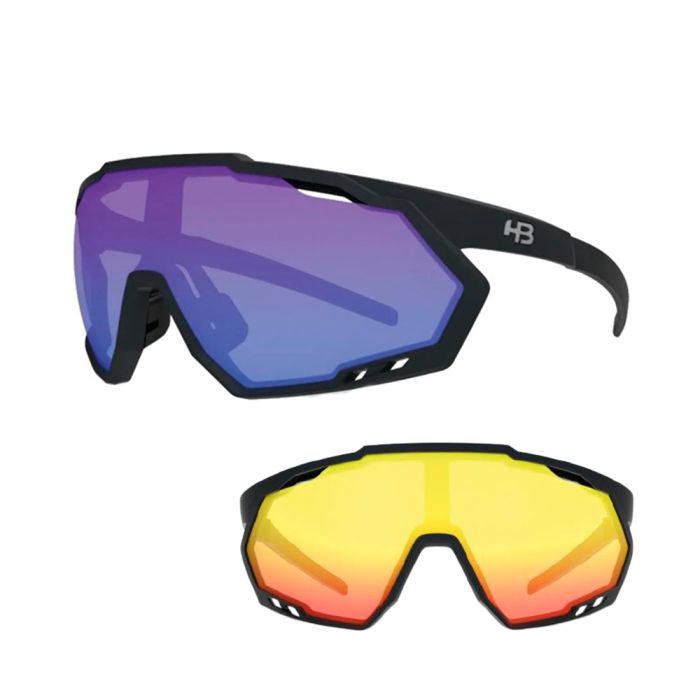 Óculos Ciclismo HB Spin Blue/Red Chrome - Duas lentes