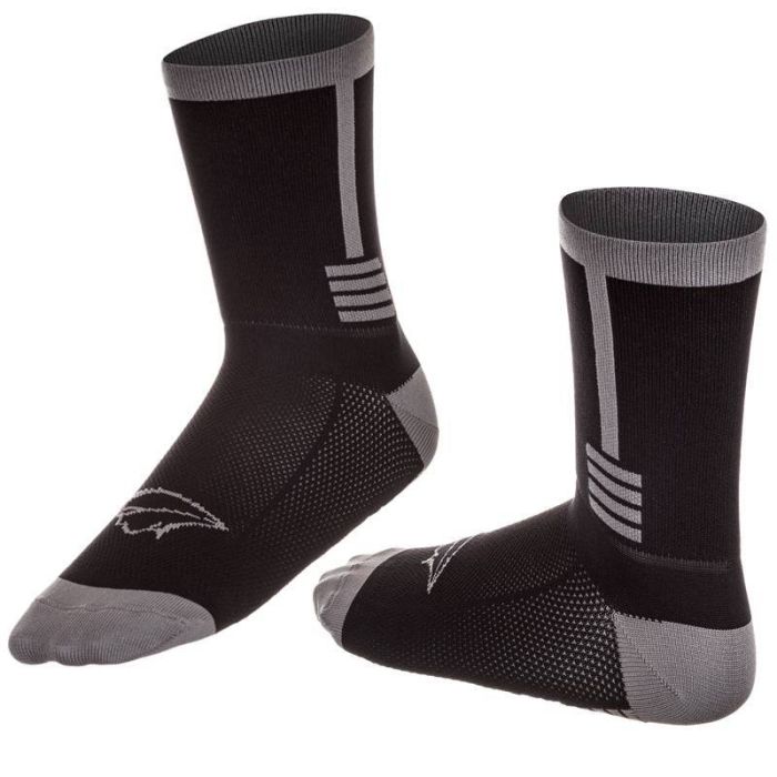 Meia Mauro Ribeiro Cano Alto Preto/Cinza