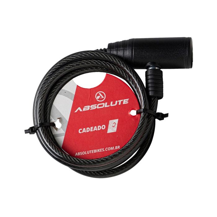 Cadeado Absolute 1.0mX6mm com Chave Preto