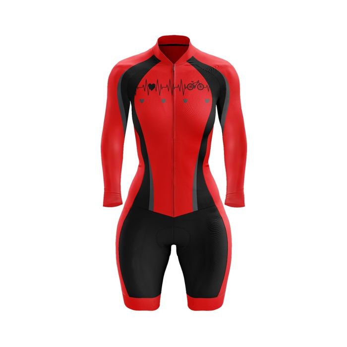 Macaquinho Ciclismo Manga Longa Feminino GPX Start Adrenalina