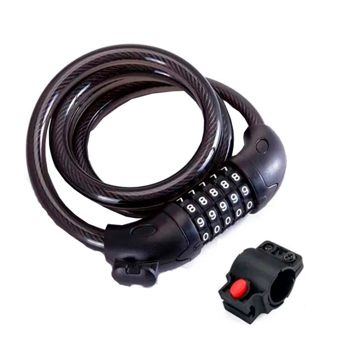 Cadeado Espiral 1,2 Metros Bicycle Lock c/ Segredo