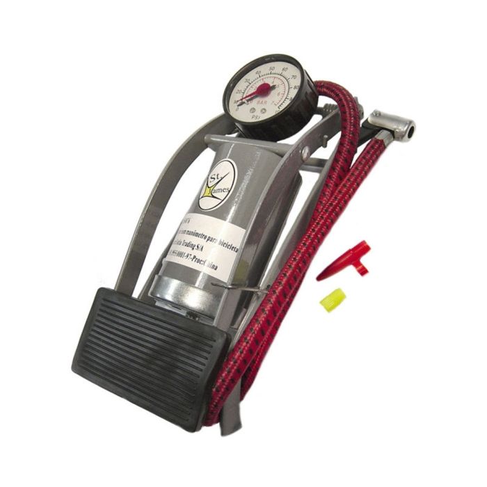 Bomba de Ar Pedal com manômetro 