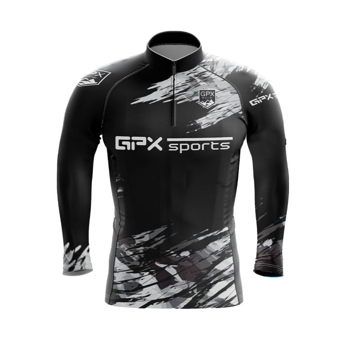 Camisa Manga Longa Ciclismo GPX Black Storm