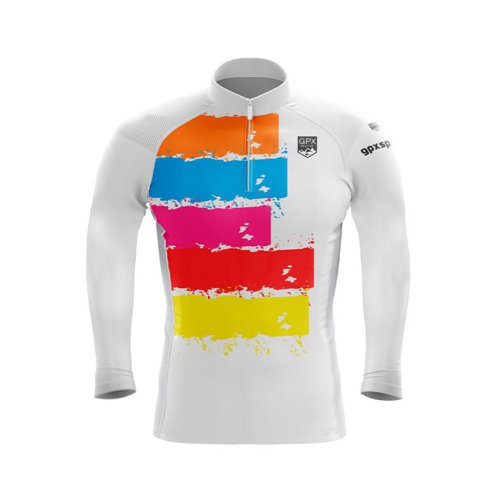 Camisa Manga Longa Feminina Ciclismo GPX White Colors