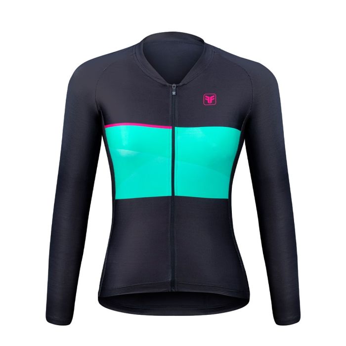 Camisa Ciclismo Feminina Free Force Manga Longa Blur