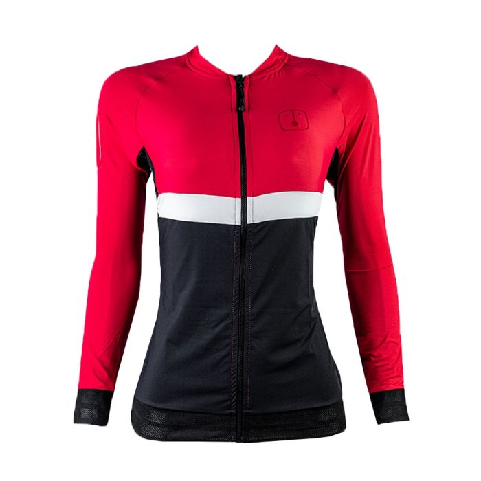 Camisa Ciclismo Feminina Manga Longa Ahau Aussie Dark Wine