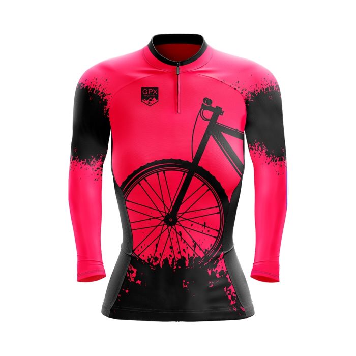 Camisa Ciclismo Manga Longa Feminina GPX Bike Pink