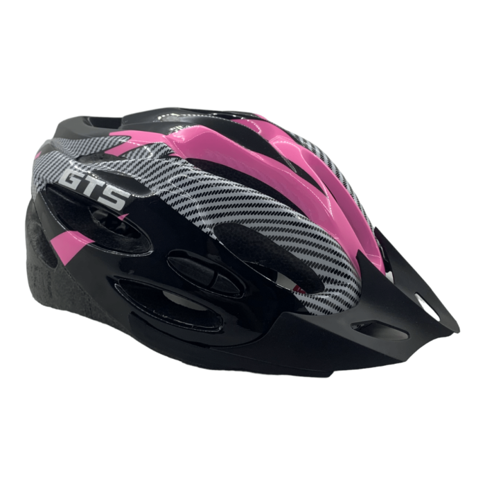 Capacete GTS Rosa e Preto com Sinalizador