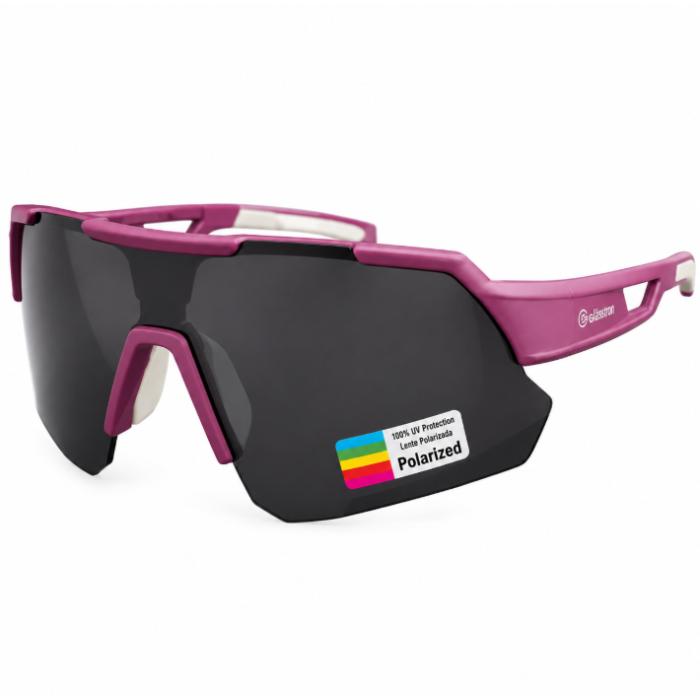 &Oacute;culos Ciclismo Elleven Lente Polarizada Roxo com Cinza 