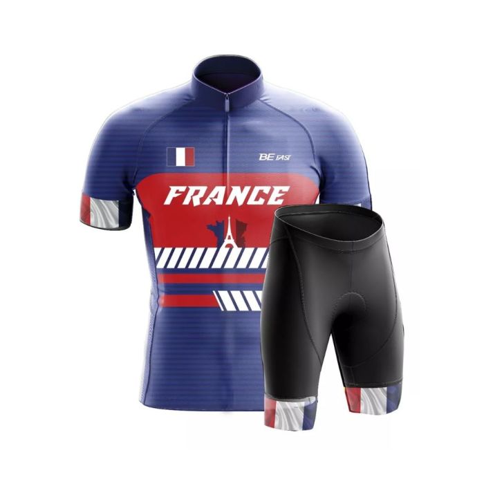 Conjunto Bermuda Camisa Ciclismo Befast Brasil França