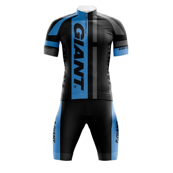 Conjunto Ciclismo Bermuda e Camisa Giant Preto e Azul