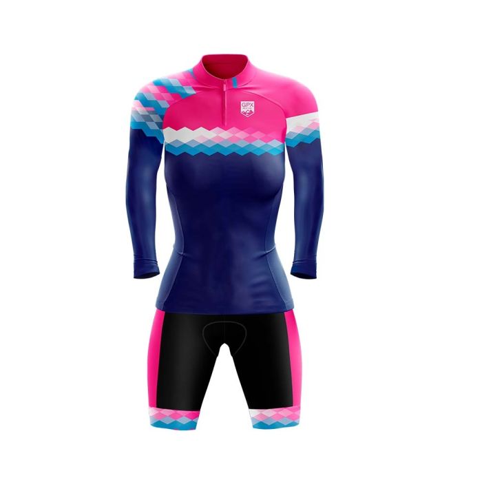 Conjunto Ciclismo Feminino Bermuda e Camisa Manga Longa GPX Step