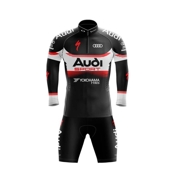 Conjunto Ciclismo Bermuda e Camisa Manga Longa GPX Audi 