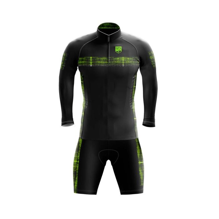 Conjunto Ciclismo Bermuda e Camisa Manga Longa GPX Neon Green