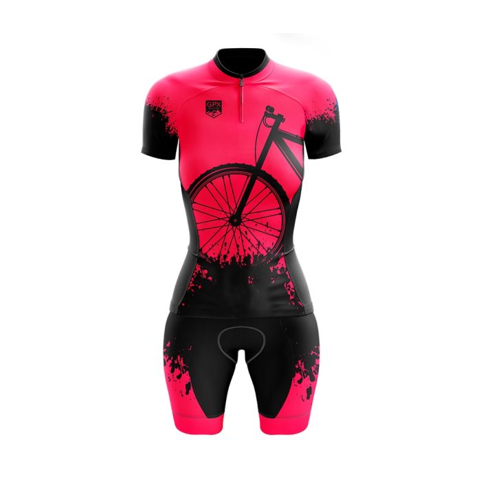 Conjunto Ciclismo Feminino Bermuda e Camisa GPX Bike Pink