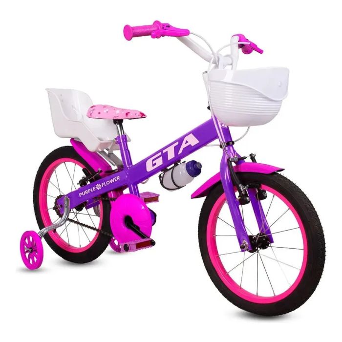Bicicleta Infantil Aro 16 Purple Flower