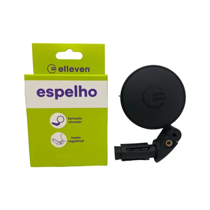Espelho Retrovisor Elleven Redondo Regulável Preto
