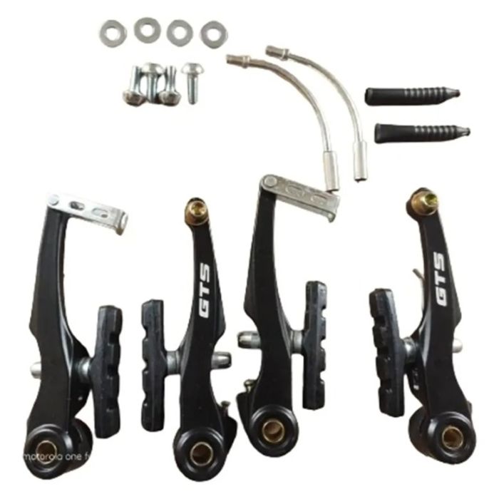 Freio V-Brake Traseiro Completo GTS em Alumínio Forjado Preto