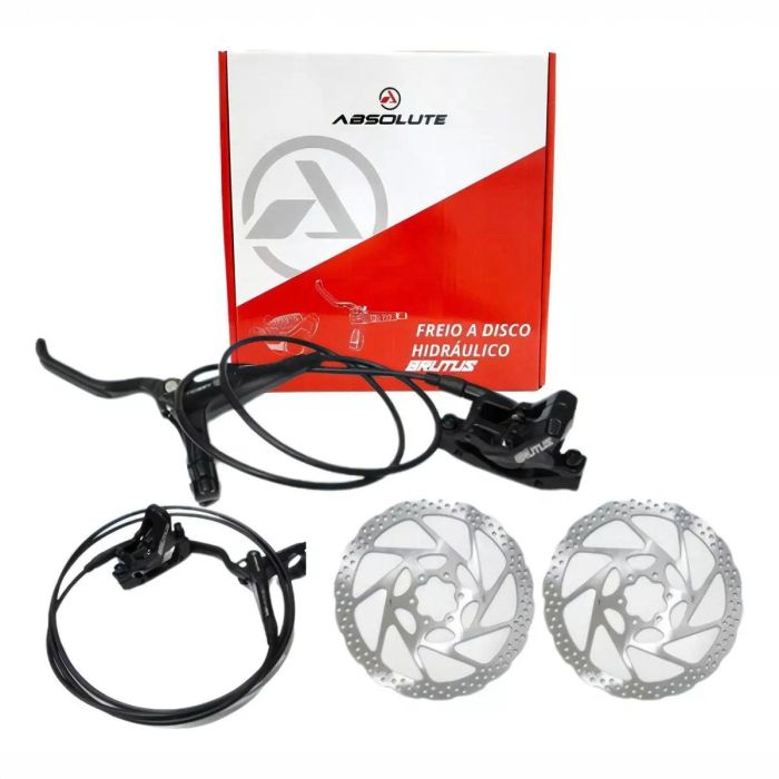 Freio Hidráulico Bike Absolute Brutus 4 Pistões C/ Par Disco