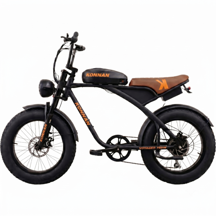 Bicicleta Scooter Elétrica Konnan Voyager 750w Bateria Lítio Preto/Laranja