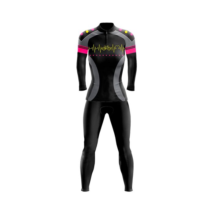 Conjunto Ciclismo Calça e Camisa Manga Longa GPX Sports Adrenalina Forro Espuma