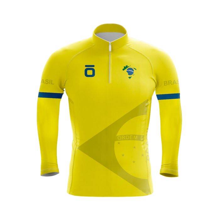 Camisa Ciclismo GPX Brasil Amarelo Manga Longa