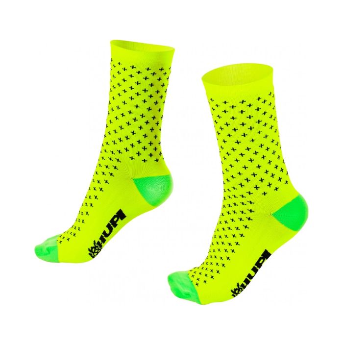 Meia Cano Médio Hupi Max Amarelo Neon