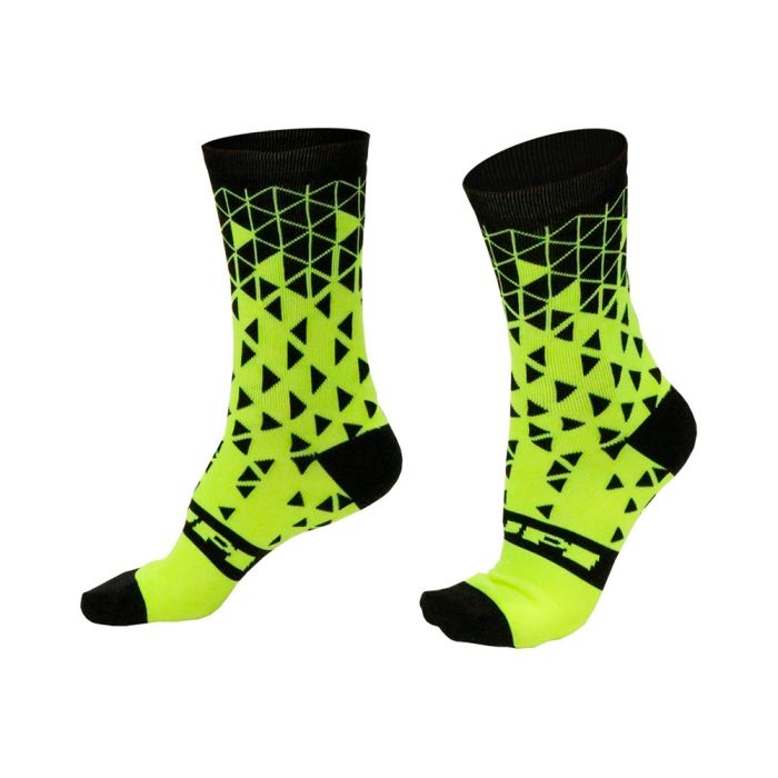 Meia Cano Longo Hupi Tetris Amerelo Neon