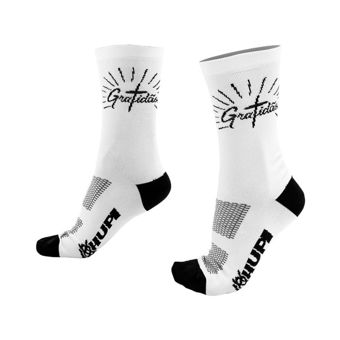 Meia Hupi Gratidão Branco/Preto
