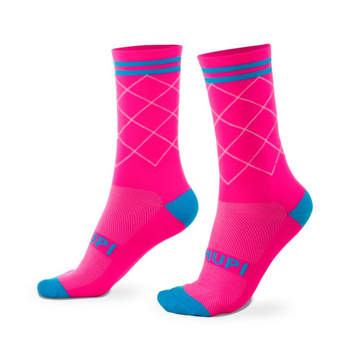 Meia Cano Longo Hupi Rosa Neon