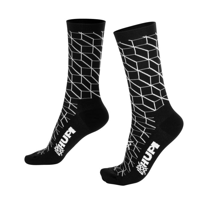 Meia Cano Longo Hupi Preto Cubes