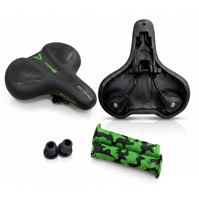Kit GTS de Selim Anat&ocirc;mico Ats Comfort com Manoplas &ndash; Verde