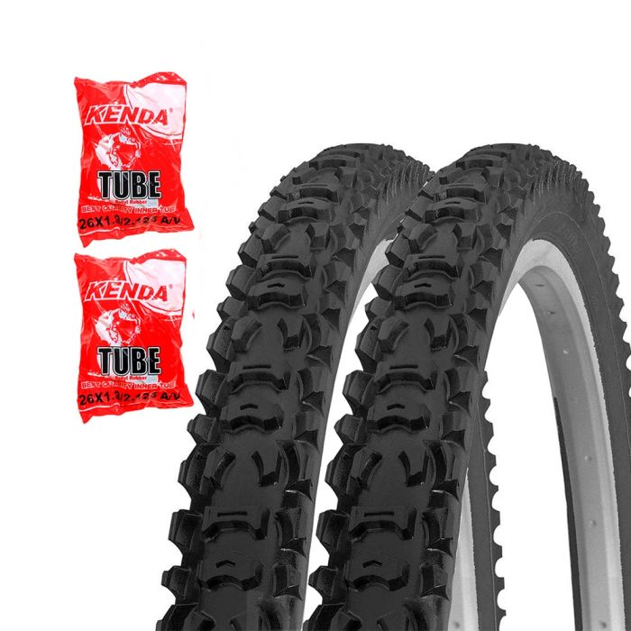 Kit Par Pneu MTB Kenda Cravo K 816 Aro 26x2.10 + 2 Câmaras Bico Grosso