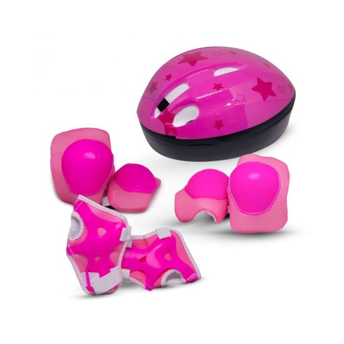 Kit Proteção e Capacete Infantil Rava Pink 