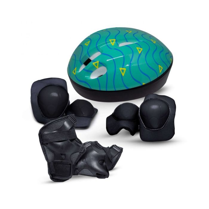 Kit Proteção e Capacete Infantil Rava Verde