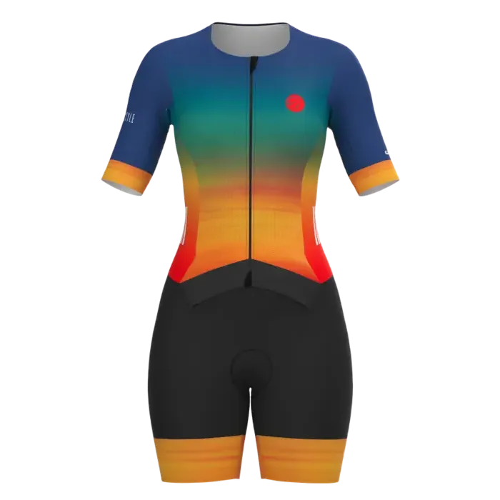Macaquinho Ciclismo Feminino Mauro Ribeiro Triathlon Sunset