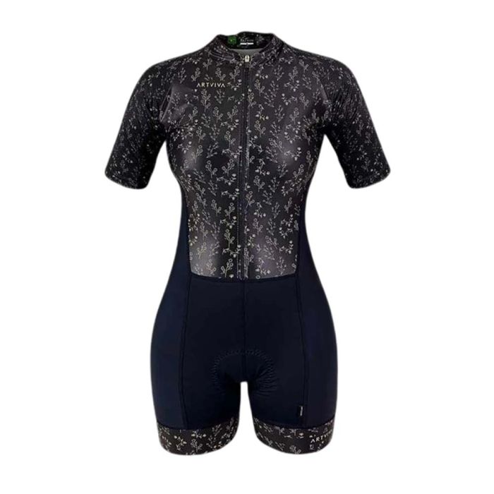Macaquinho Ciclismo Feminino Artviva Floral