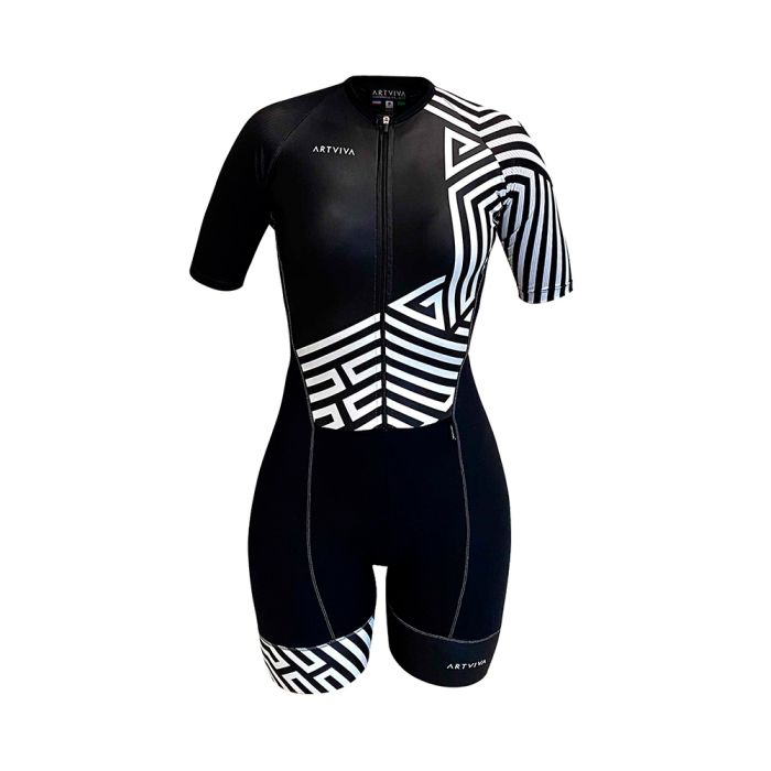 Macaquinho Ciclismo Feminino Artviva Zebra