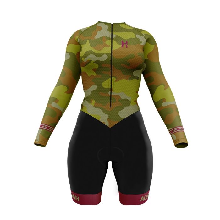 Macaquinho Ciclismo Manga Longa Feminino Agah Carbon