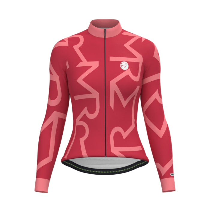 Camisa Ciclismo Feminina Mauro Ribeiro Identite Manga Longa Vermelha 